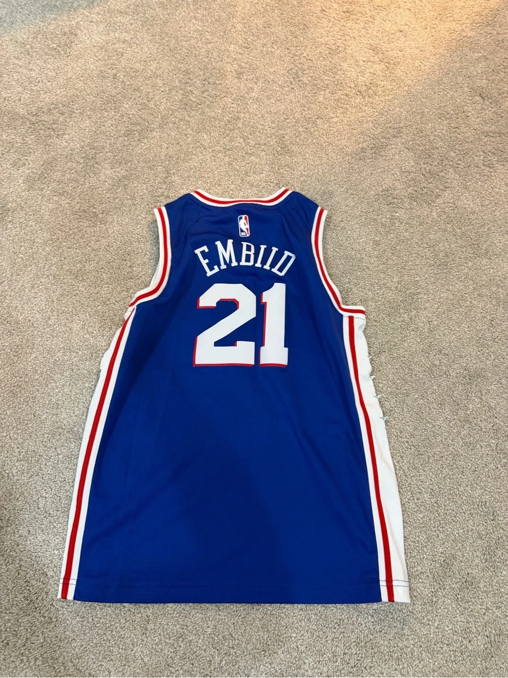 Nike Youth Large Joel Embiid Philadelphia 76ers Jersey Blue
